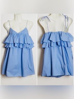 Zara mini dress

Light Blue Ruffle Tiered Spaghetti Strap Dress